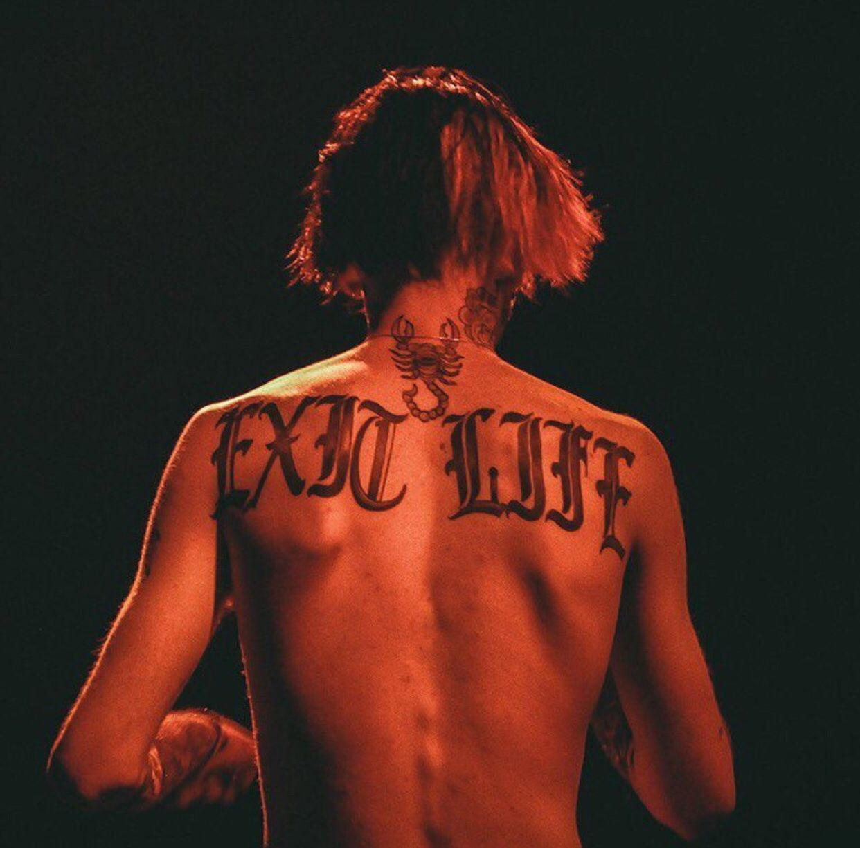 Жизнь пип. Lil Peep. Lil Peep тату. Тату лил Пипа exit Life. Lil Peep со спины.