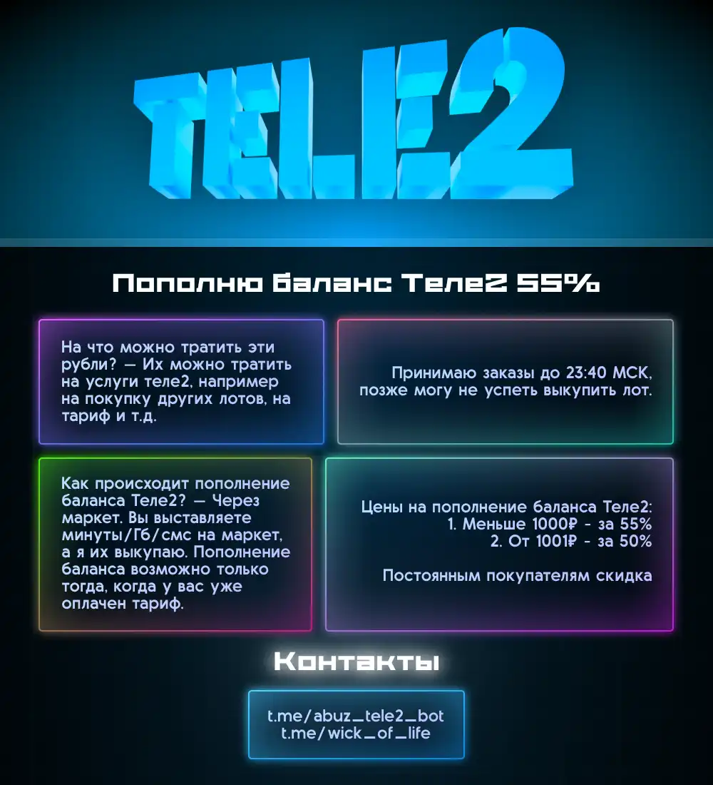 Деньги - Пополнение баланса теле2 за 55%, Гб Теле2 по 7р, Лёгкие 50р -  Форум социальной инженерии — Zelenka.guru (Lolzteam)