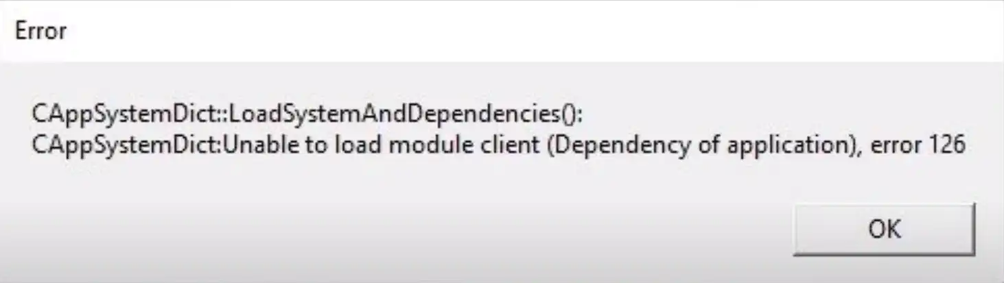 Unable to load module engine. Unable to load module engine