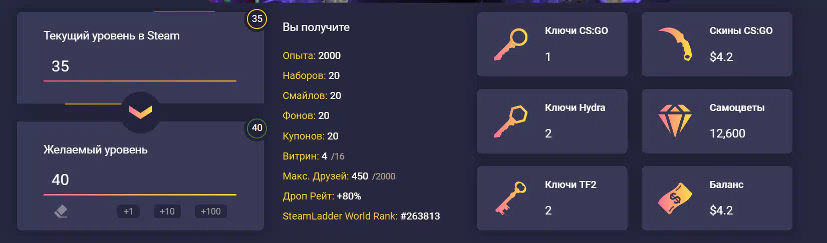 Повысить Уровень Стим Купить