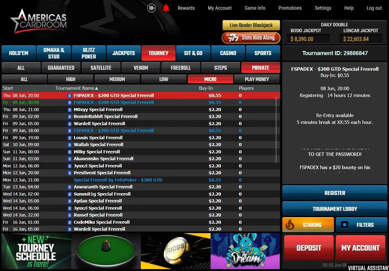 Пароли на americas cardroom