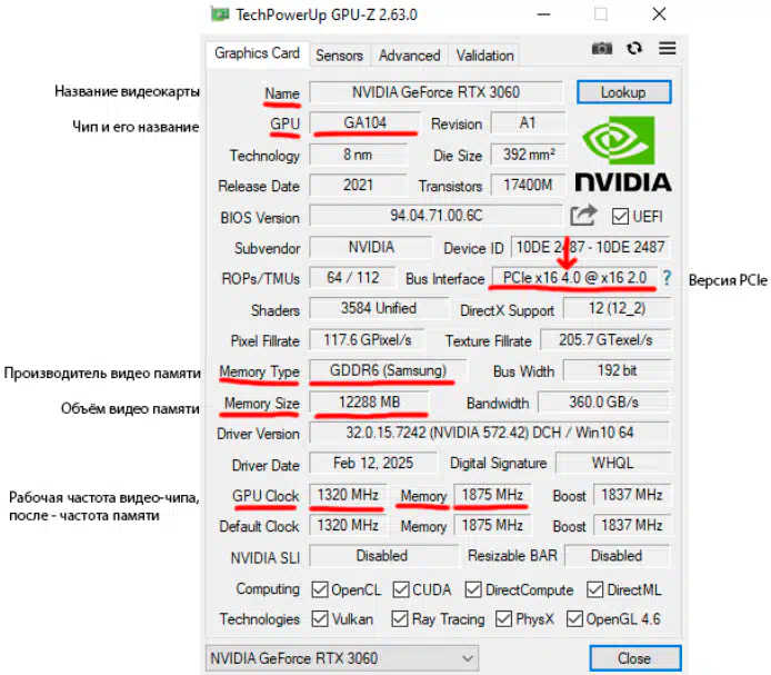 GPU-Z проверка видеокарты