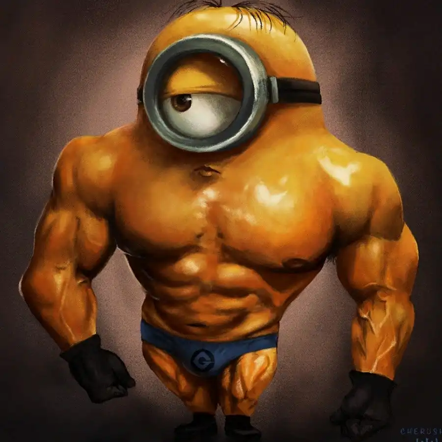 Стикеры с миньонами телеграм анимированные. Миньоны качки. Накаченный миньон. Крутой миньон. Угарные миньоны.